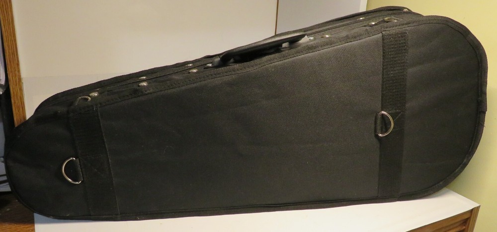 Durable Cloth Fluff Triangle Shape Carry Case Black Lining Violin Fiddle 27" OD