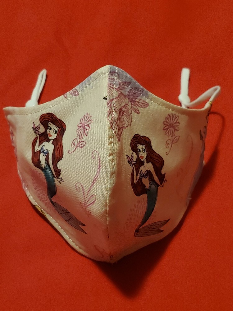 Kids Princess Ariel Adjustable Face Mask