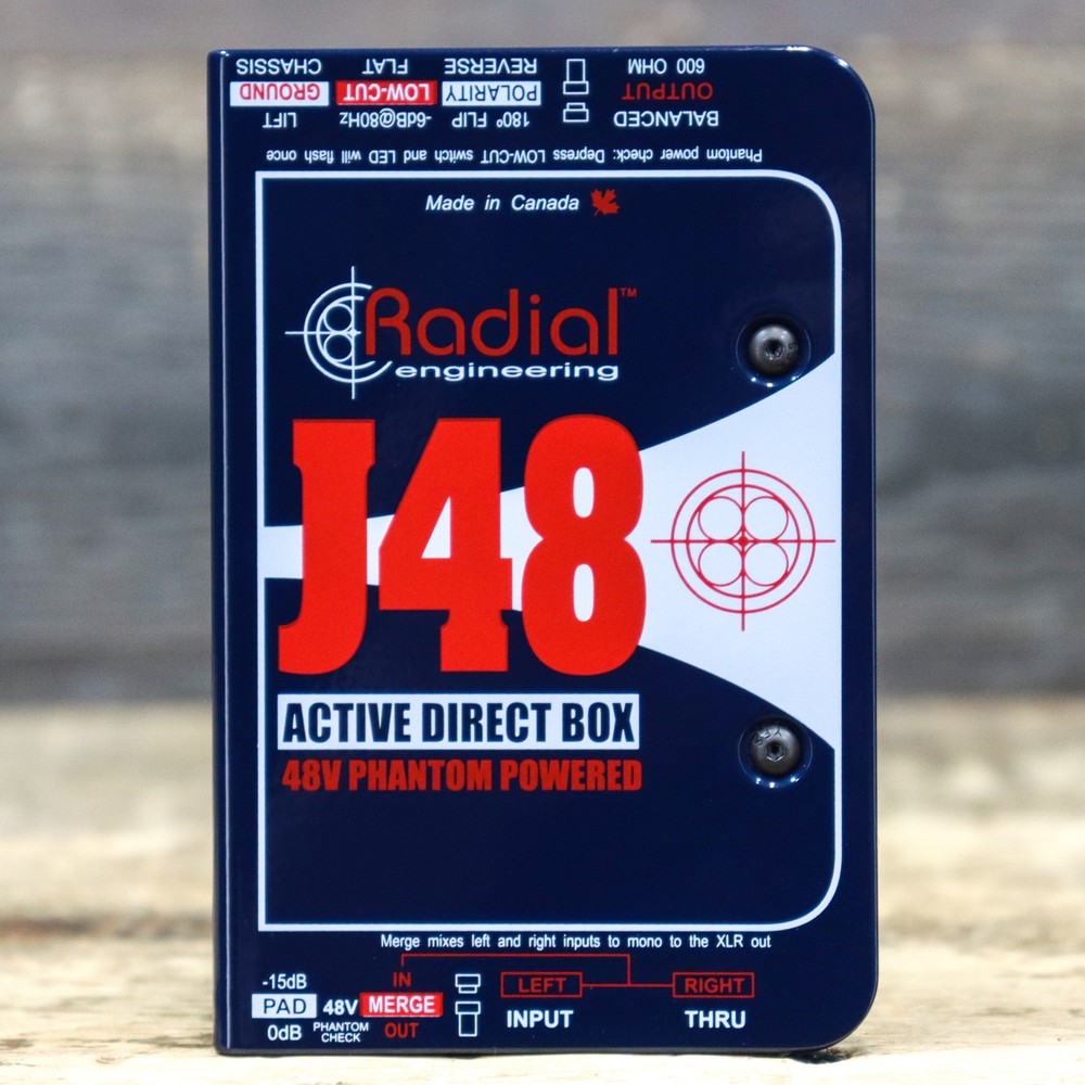 Radial Engineering J48 Single-Channel 48V Phantom Powered Active Direct Box