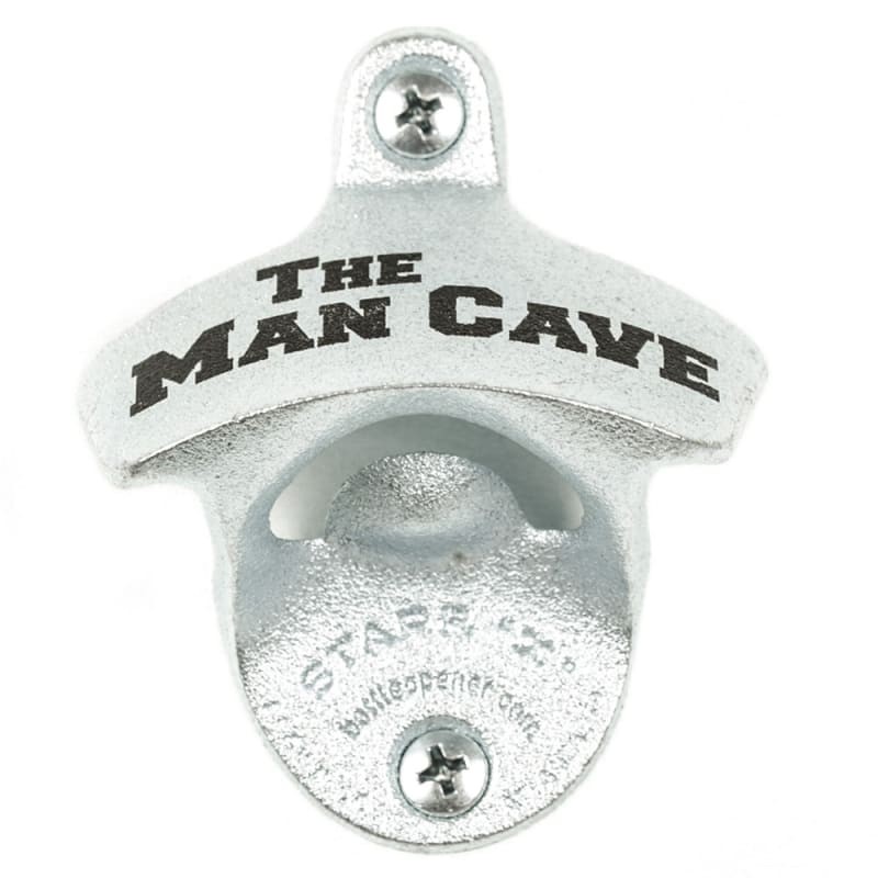 Wall Mounted Bottle Openers with Optional Cap Catcher: Theme Man Cave