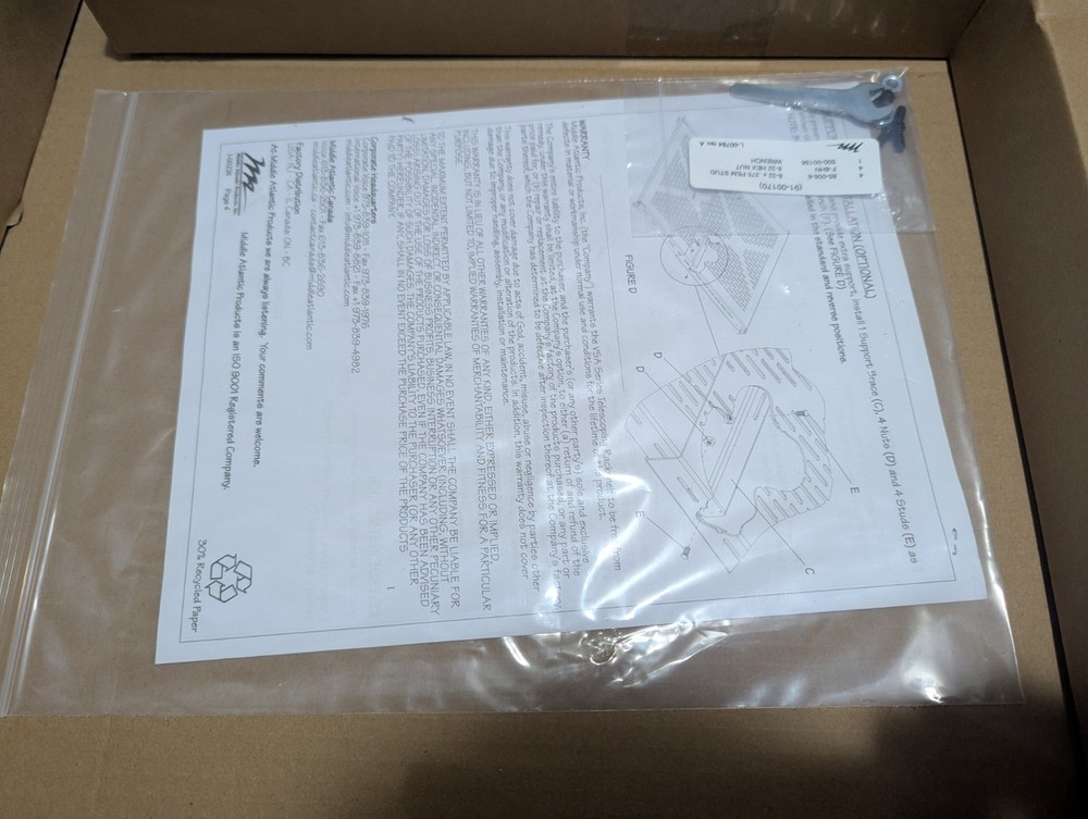 NEW Middle Atlantic Rack Server VSA-1626 16"-26"D Adjustable Telescoping Shelf