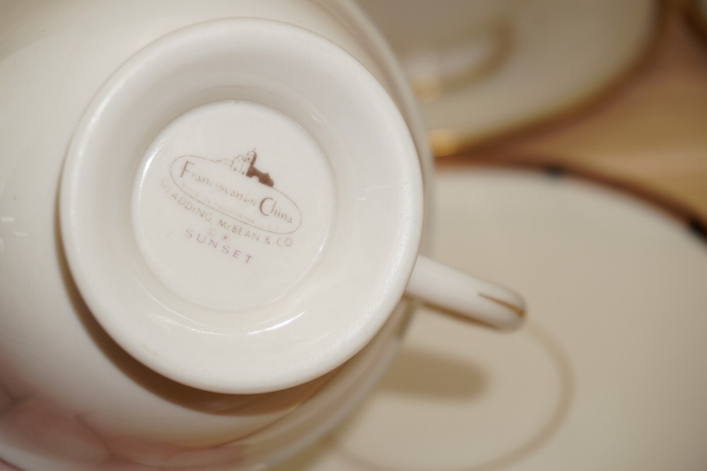 Franciscan Sunset (4) Cup & Saucer SETS (B33)