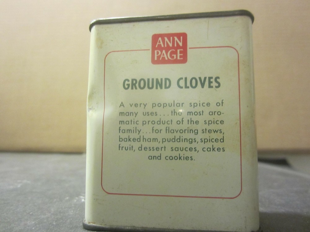 Ann Page Ground Clove Tin Spice Tin Kitchen pre UPC