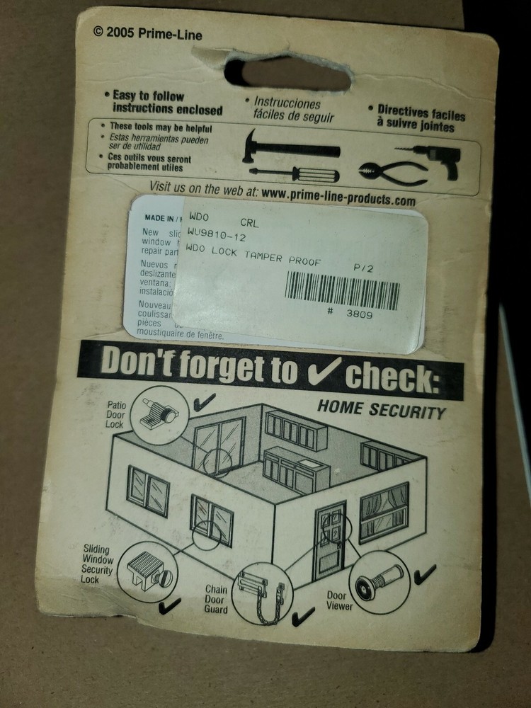 PRIME-LINE S-4032 Sliding Window Lock [NEW in Package]