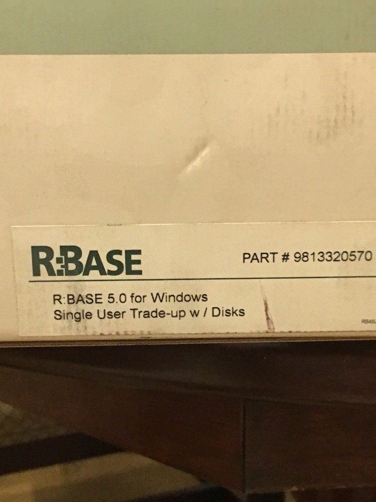 BRAND NEW IN BOX. R:BASE for Windows. Classic Relational Database. Single User