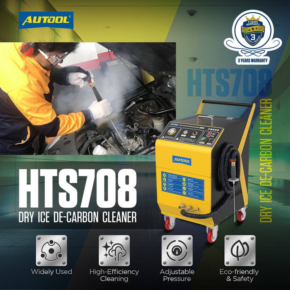 AUTOOL HTS708 CO2 Dry Ice Blaster Blasting Cleaning Machine Adjustable Pressure