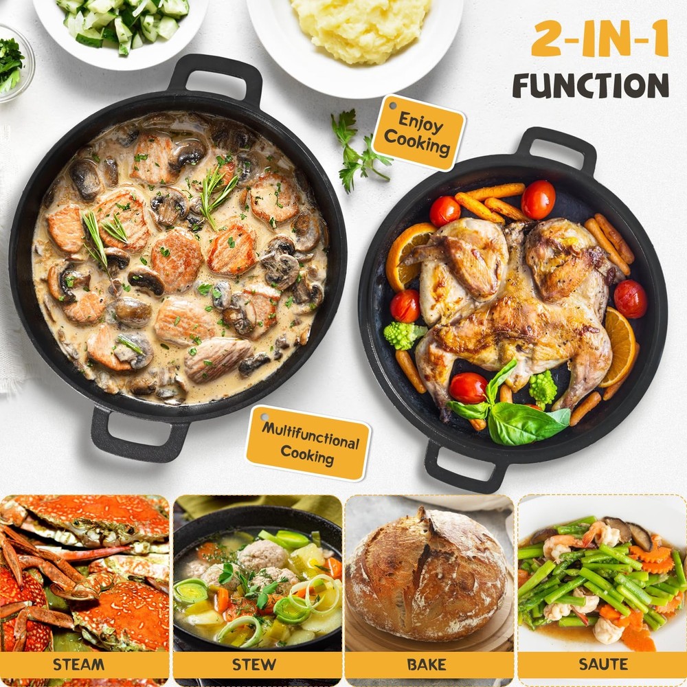 Advanced Cast Iron Dutch Oven for Baking, With Banneton Bread Proofing Basket...