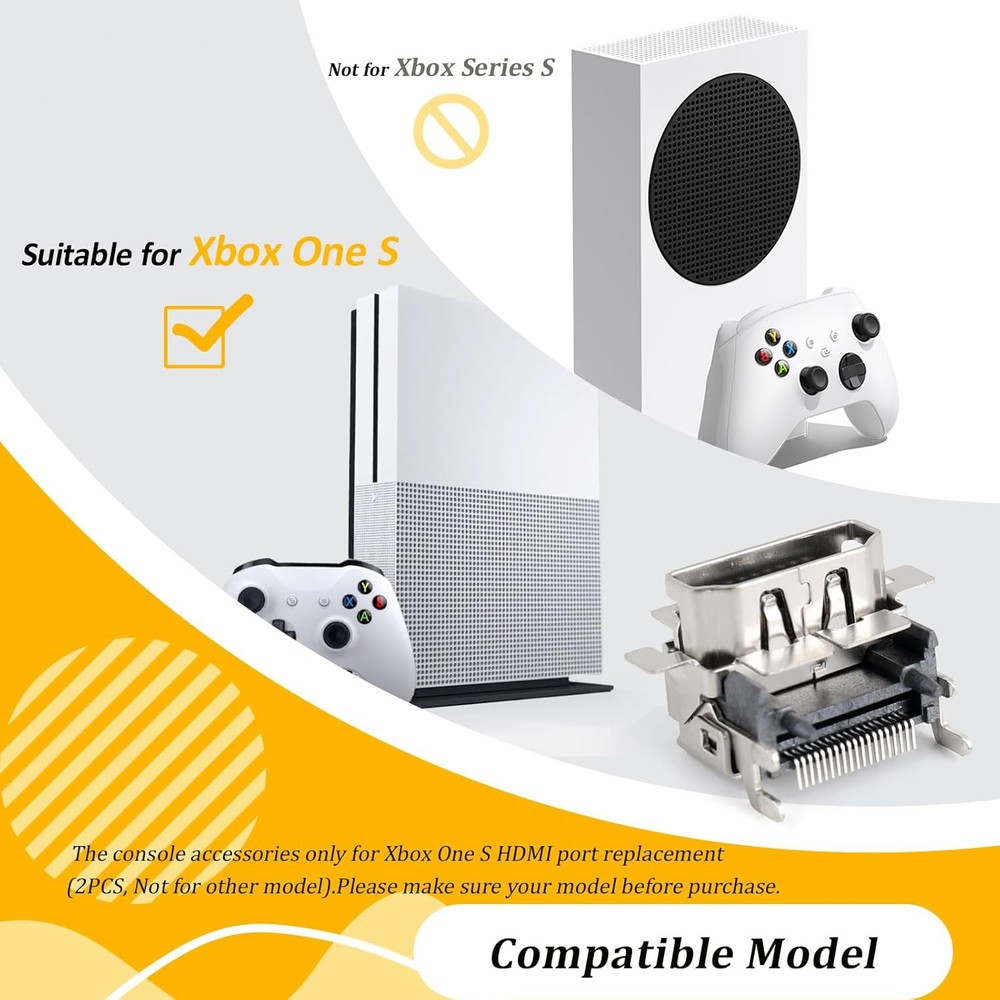 HDMI Port Connector Replacement Socket for Microsoft Xbox One S Game Console Lot