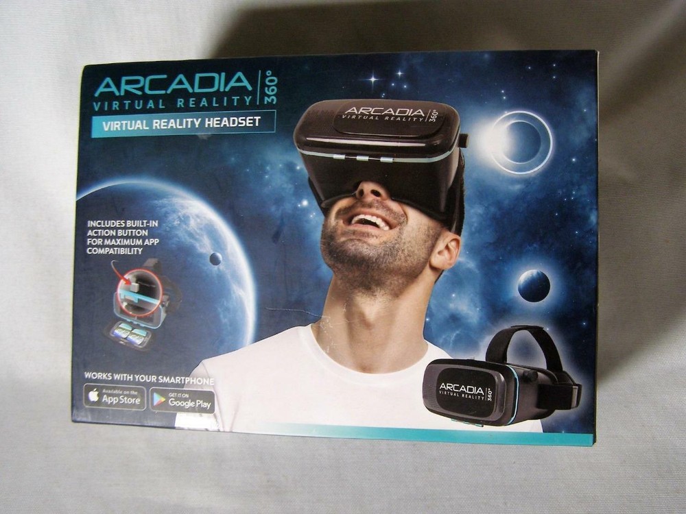 Arcadia VR Headset 360 Smartphone IPhone Android Windows - New in Sealed BOX