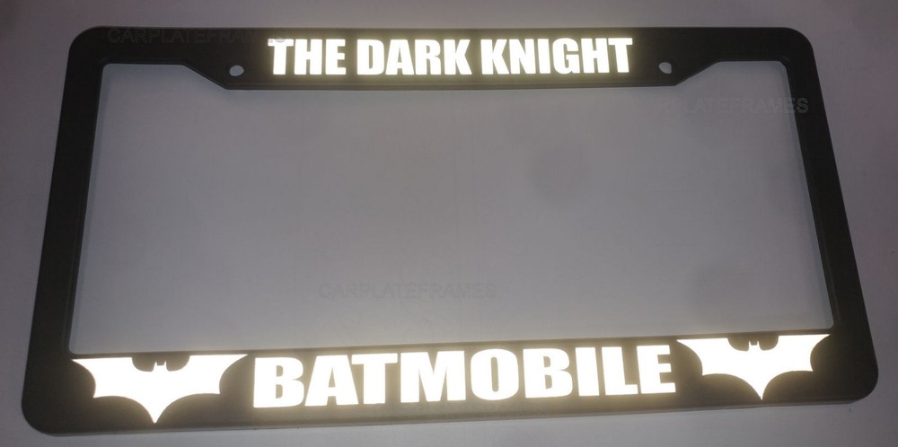 REFLECTIVE THE DARK KNIGHT BATMOBILE License Plate Frame