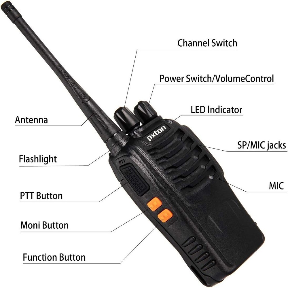 Durable Rechargeable Walkie Talkies with Flashlight - Long Range Communication