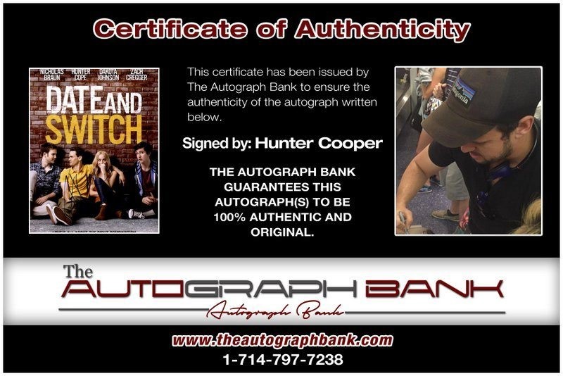 Hunter Cope authentic signed celebrity 8x10 photo W/Cert Autographed C7