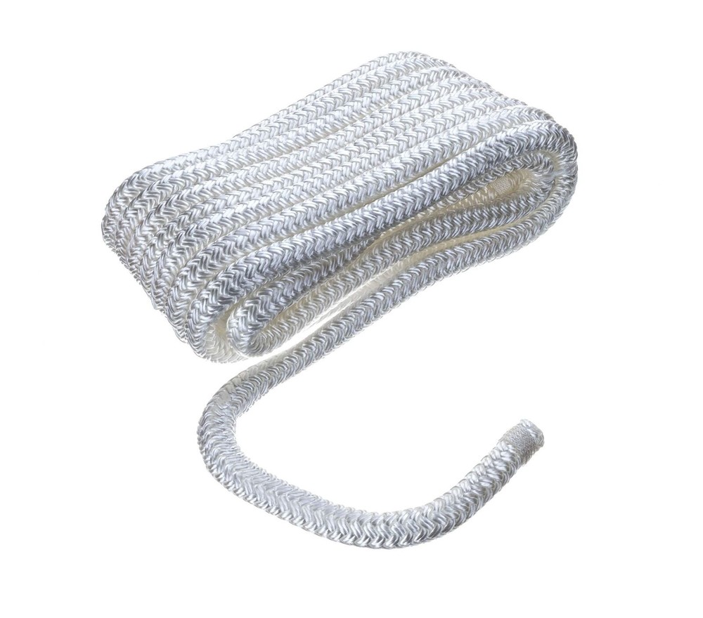 SEACHOICE Double-Braid Nylon Dock Line 1/2" x 20' 40121 White