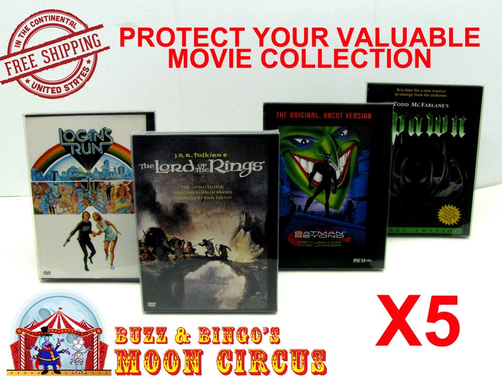 5x DVD SNAPBACK CASE (SIZE DV6) - CLEAR PLASTIC PROTECTIVE BOX PROTECTOR SLEEVE