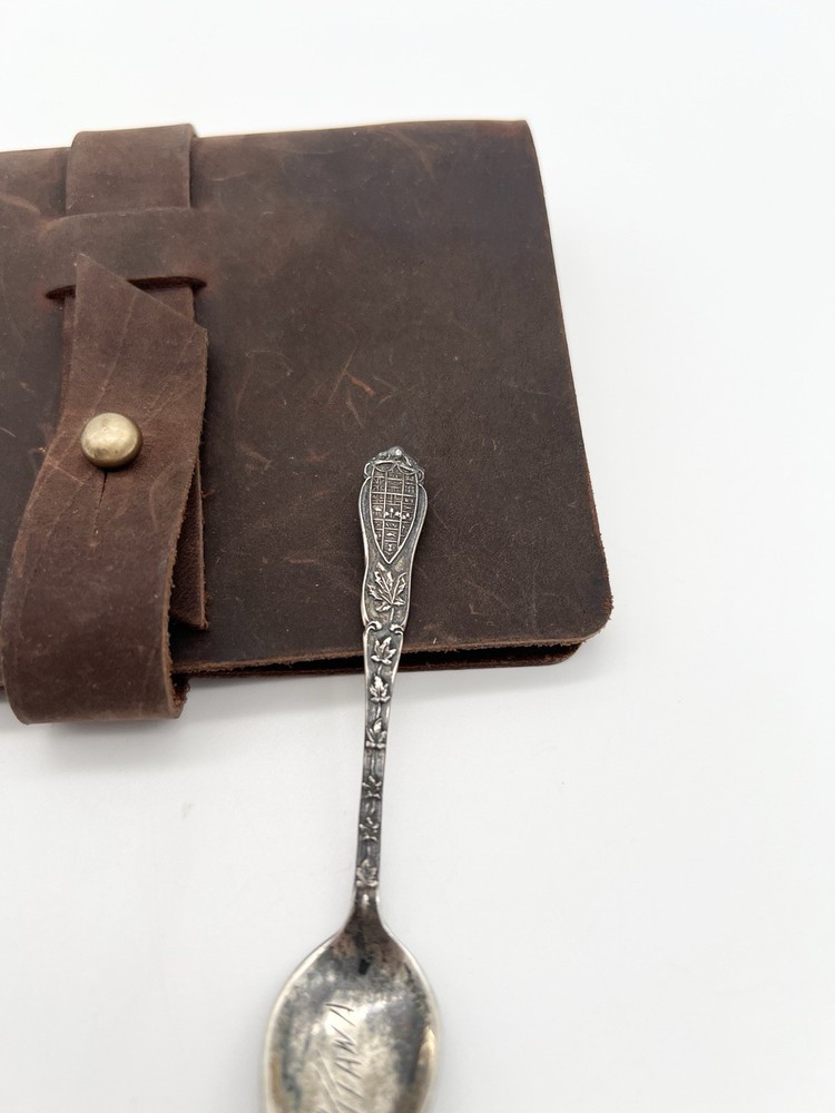 Antique Sterling Silver Souvenir Spoon Ottawa Canada Crest Maple Leaf Handle