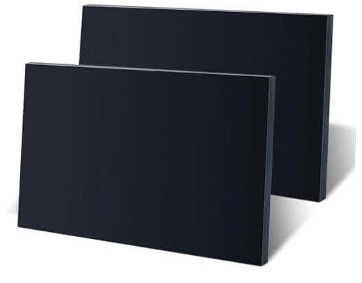 2 Pack Black Abs Plastic Sheet 12" x 6", 1/4" Thick Hdpe High Density