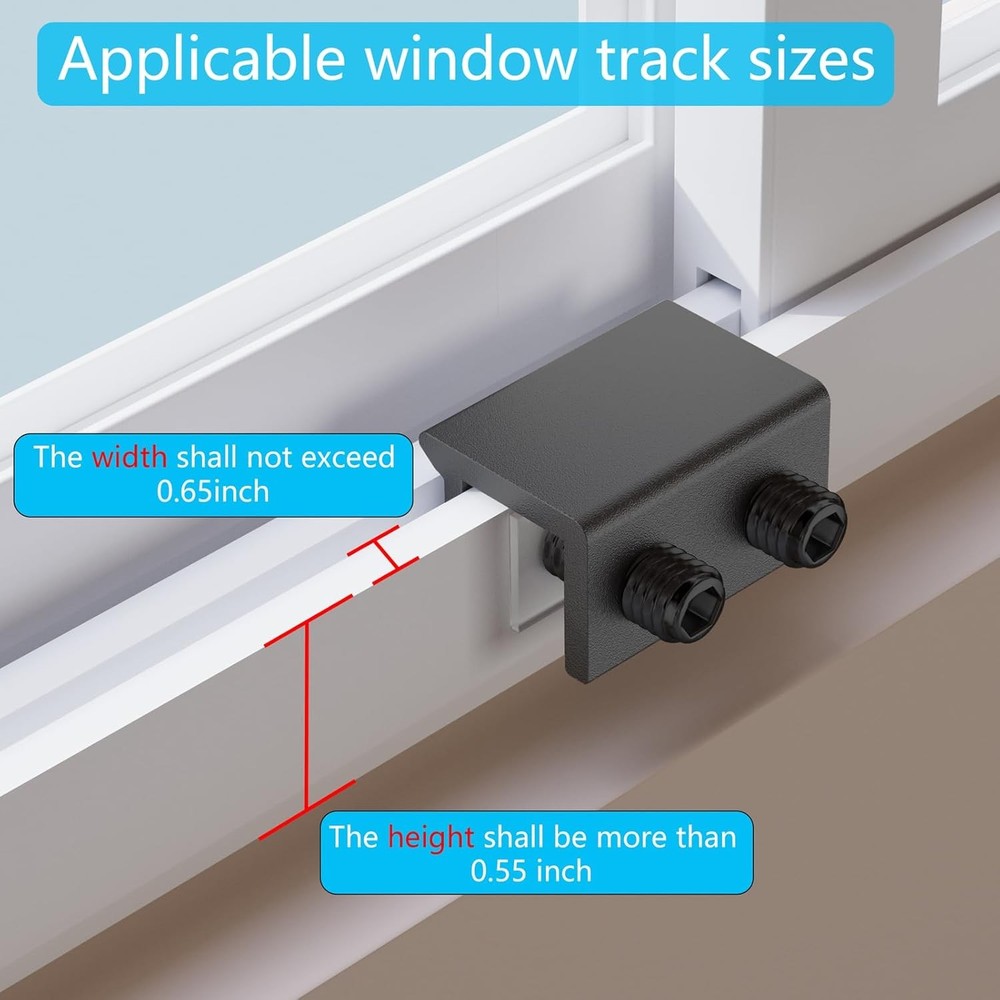 Window Locks 4-Pack, Keyed & Child Proof Security Lock for Black
