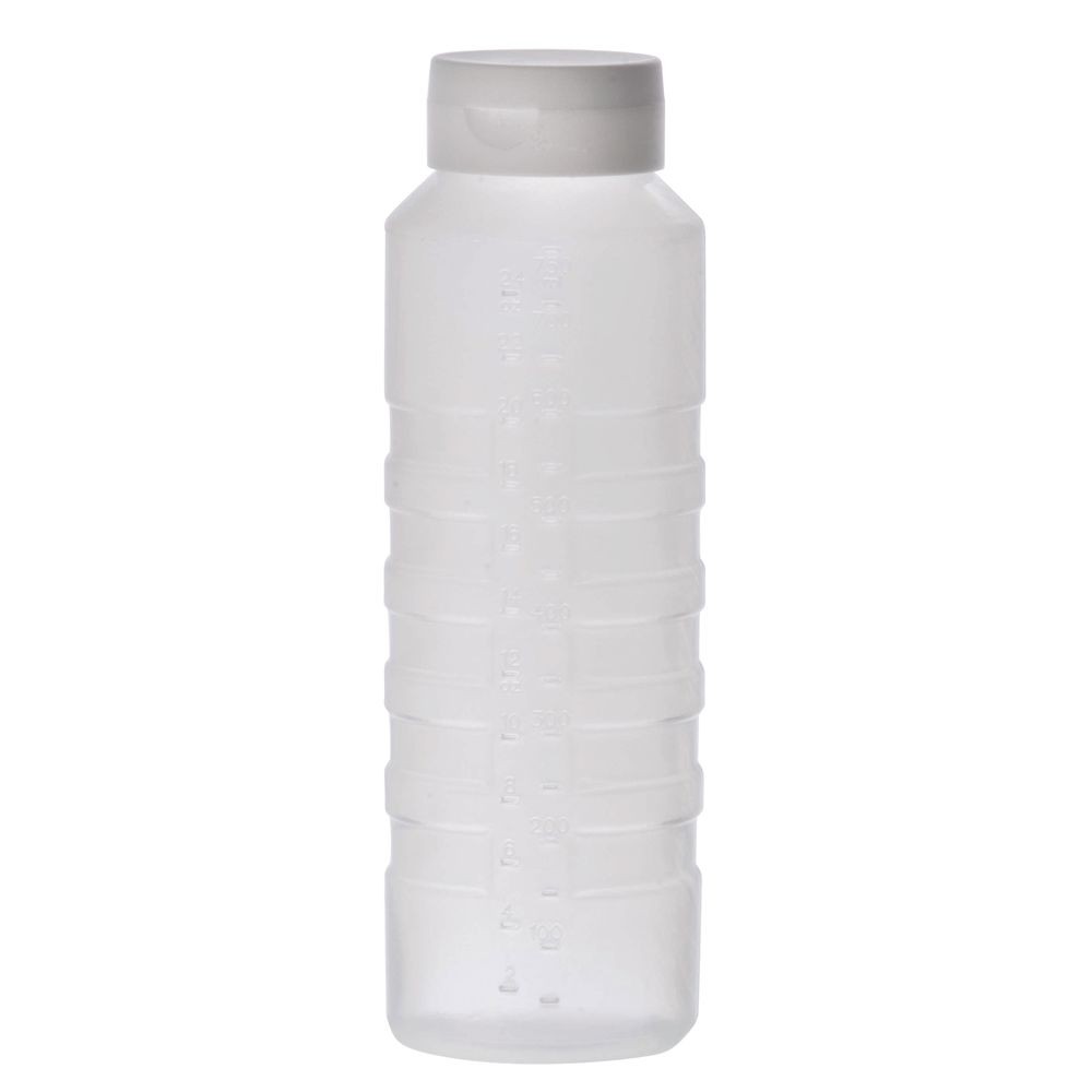 HUBERT Plastic Squeeze Bottle with White FLOWCUT Top 24 oz Clear