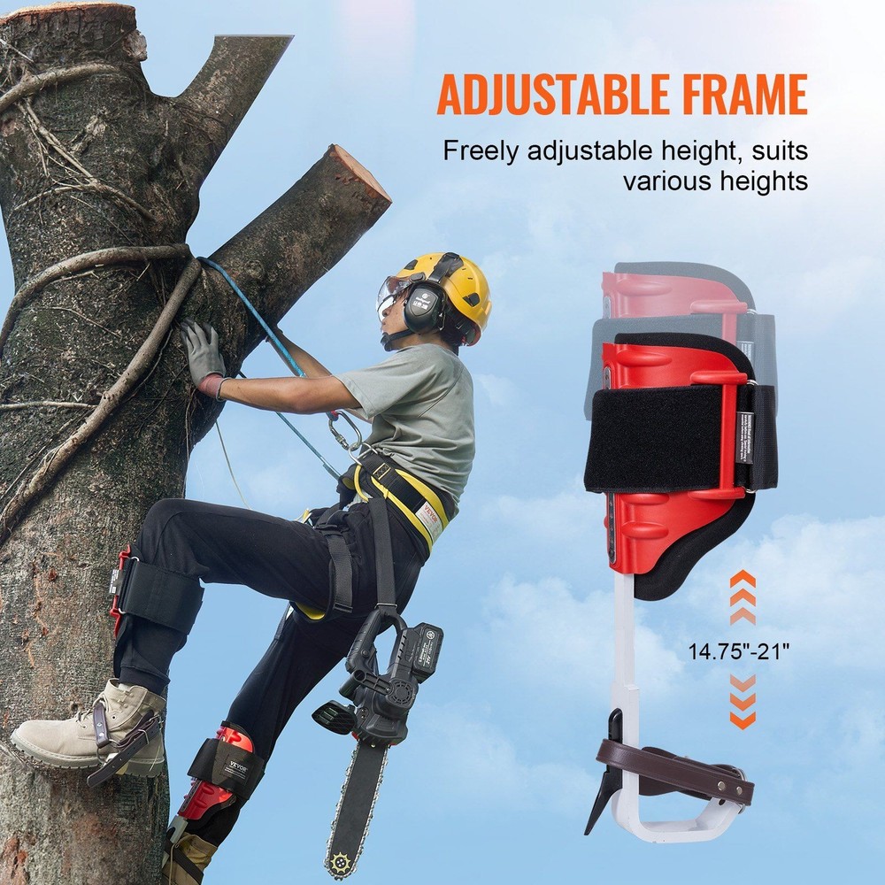 Efficient Tree Climber Spurs Forged Steel Spikes Red