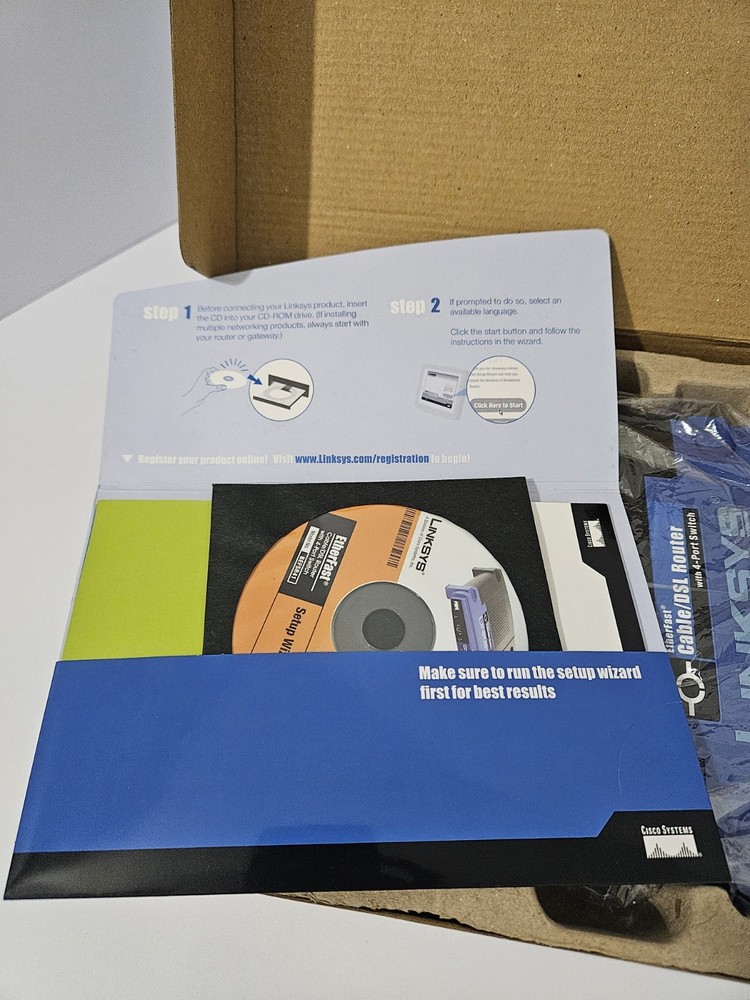 Linksys Etherfast Cable/DSL Router With 4 Port Switch Wired Model BEFSR41