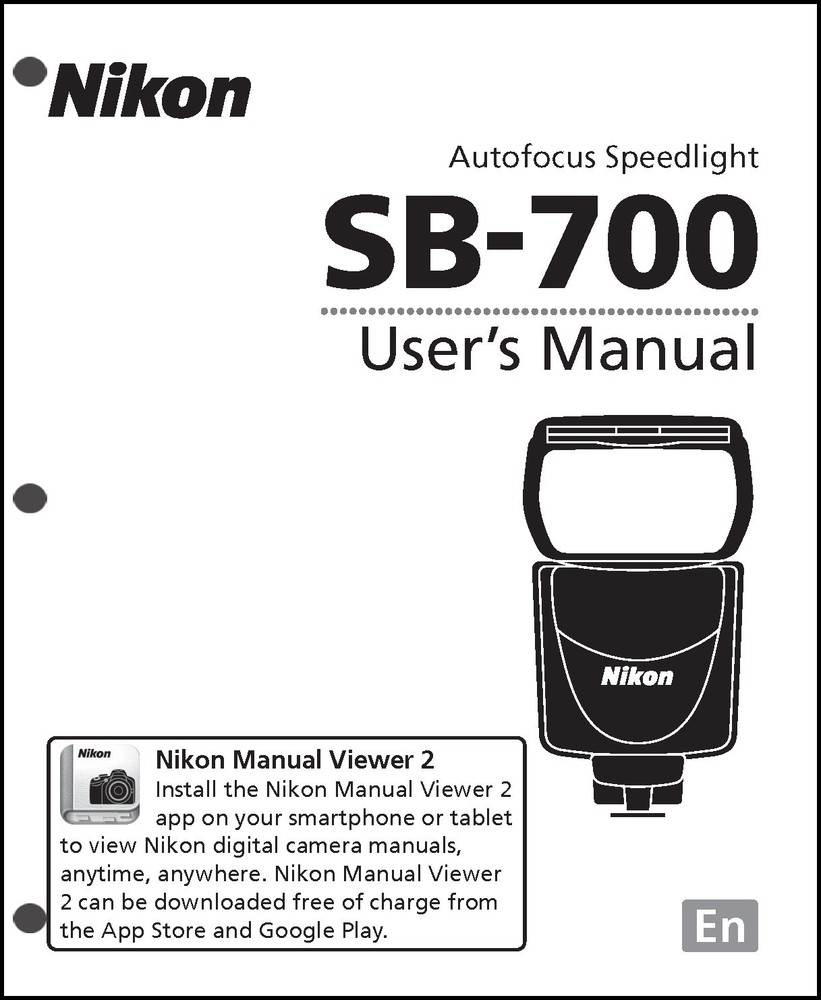 Nikon Speedlite SB-700 Flash User Guide Instruction  Manual