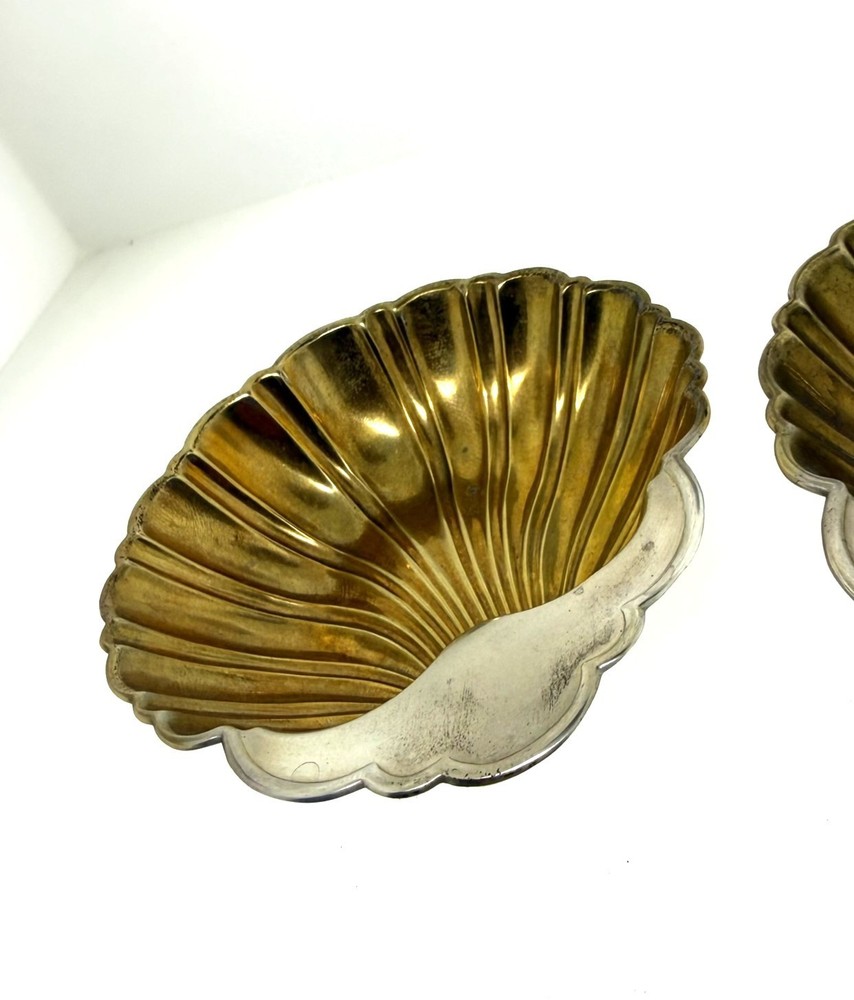 Cartier Gorham Sterling Silver Shell Ashtrays Set 2 Solid Vintage Dish