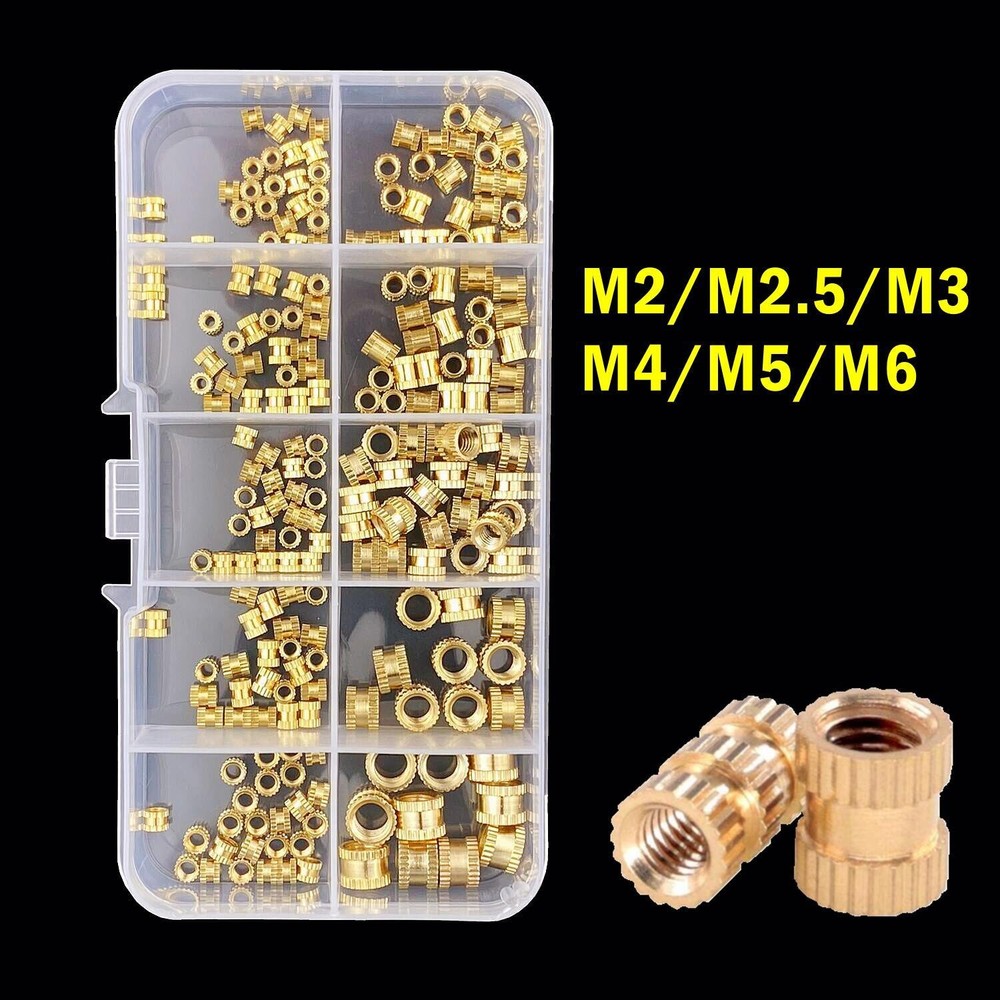 M2 M2.5 M3 M4 M5 M6 Brass Heat Insert Nut Hot Melt Nutinsert Thread Knurled Doub