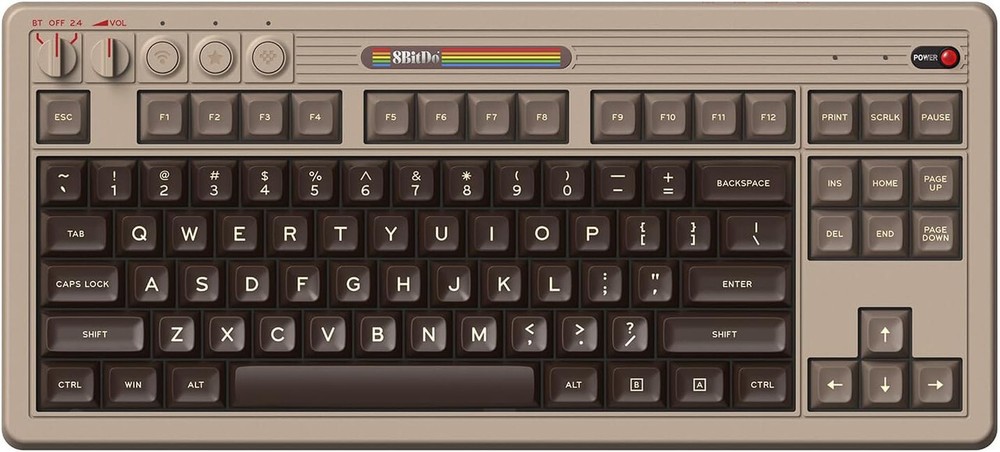 Retro Mechanical Keyboard for Windows & Android C64 Edition - 8BitDo