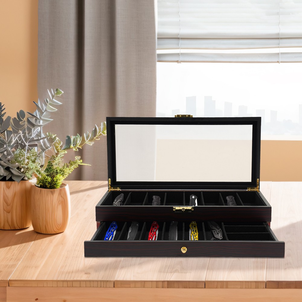 2-Tier Knife Display Case Organizer Knife Display Case Knife Storage Box