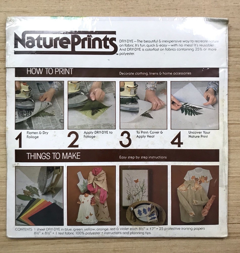 Nature Prints Dry Dye Fabric Decorating Kit NEW