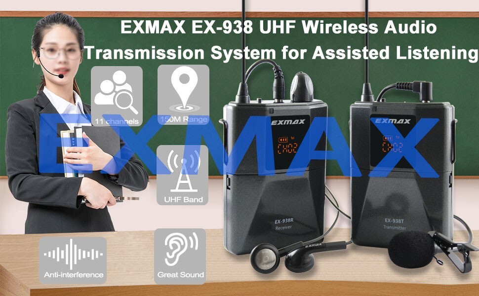 EXMAX EX-938 Wireless VoiceTransmission Tour Guide System One unit Transmitter