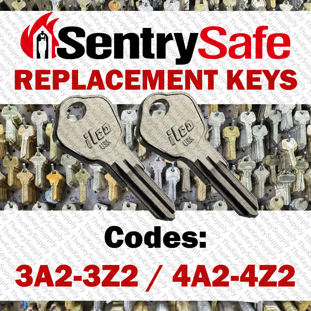 2 Sentry Safe Replacement Keys Cut To Your Code 3A2-3Z2 / 4A2-4Z2