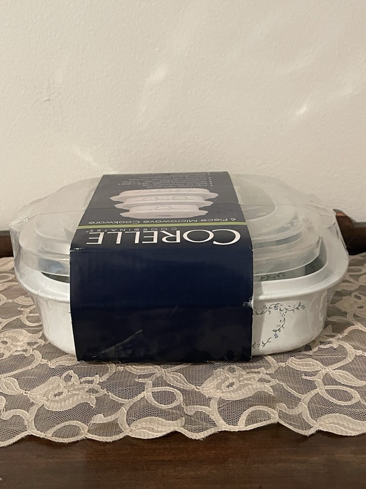 💙NEW 6-pc Corelle Coordinates Microwave COOKWARE Set w/Adjustable STEAMER LIDS