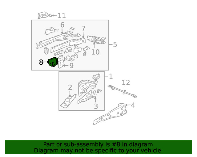 Genuine Honda Frame Rail End 04615-S5T-E00ZZ