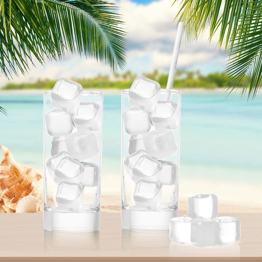 60Pcs Reusable Ice Cubes,Colorful Plastic Ice Cubes,Refreezable Ice Cubes,Non...