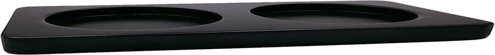 Salt and Pepper Mill Tray, Wooden, Rectangular, Black, Classic