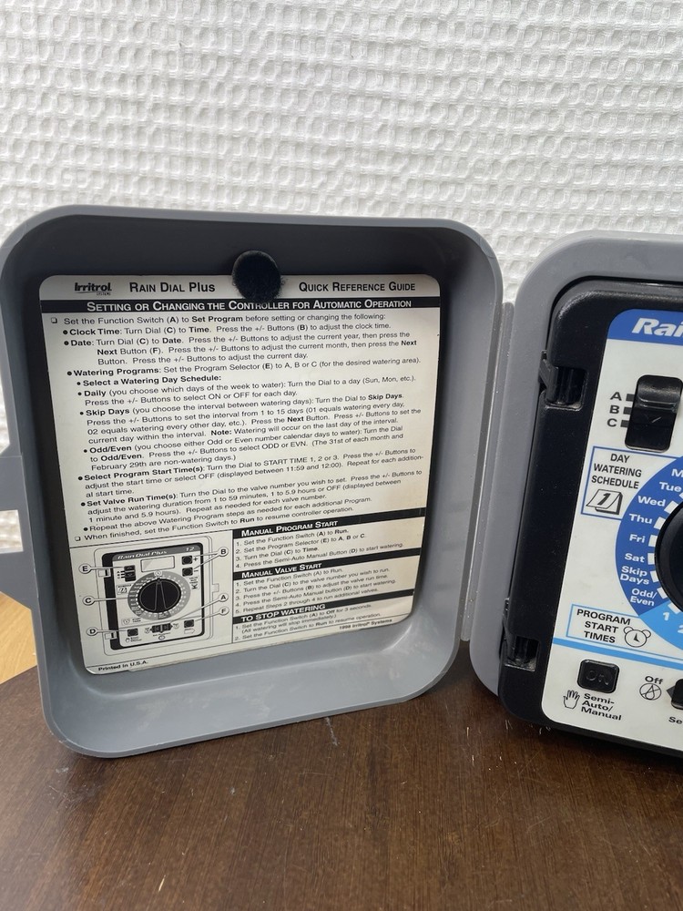 Irritrol Rain Dial RD9Plus-INT Irrigation Timer System Controller Vintage 1998