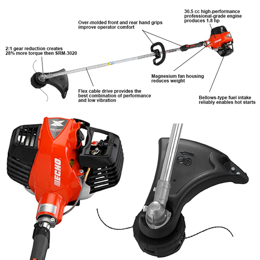 SRM3020T Echo 30.5cc Pro Torque 59" Straight Shaft Speed-Feed 450 String Trimmer