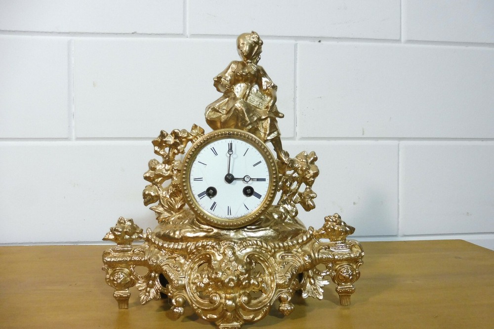Old Mantel Clock Table Clock Shelf Mantel