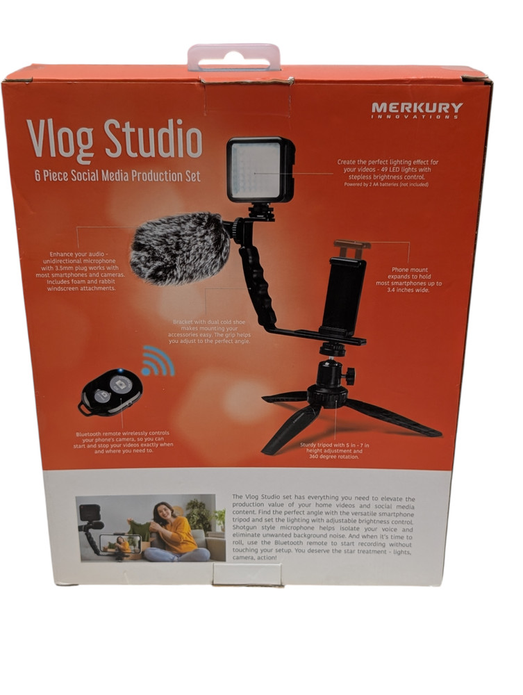 ⚡️ Merkury 6 PC Set Vlogging Kit - Ultimate Vlog Studio sealed