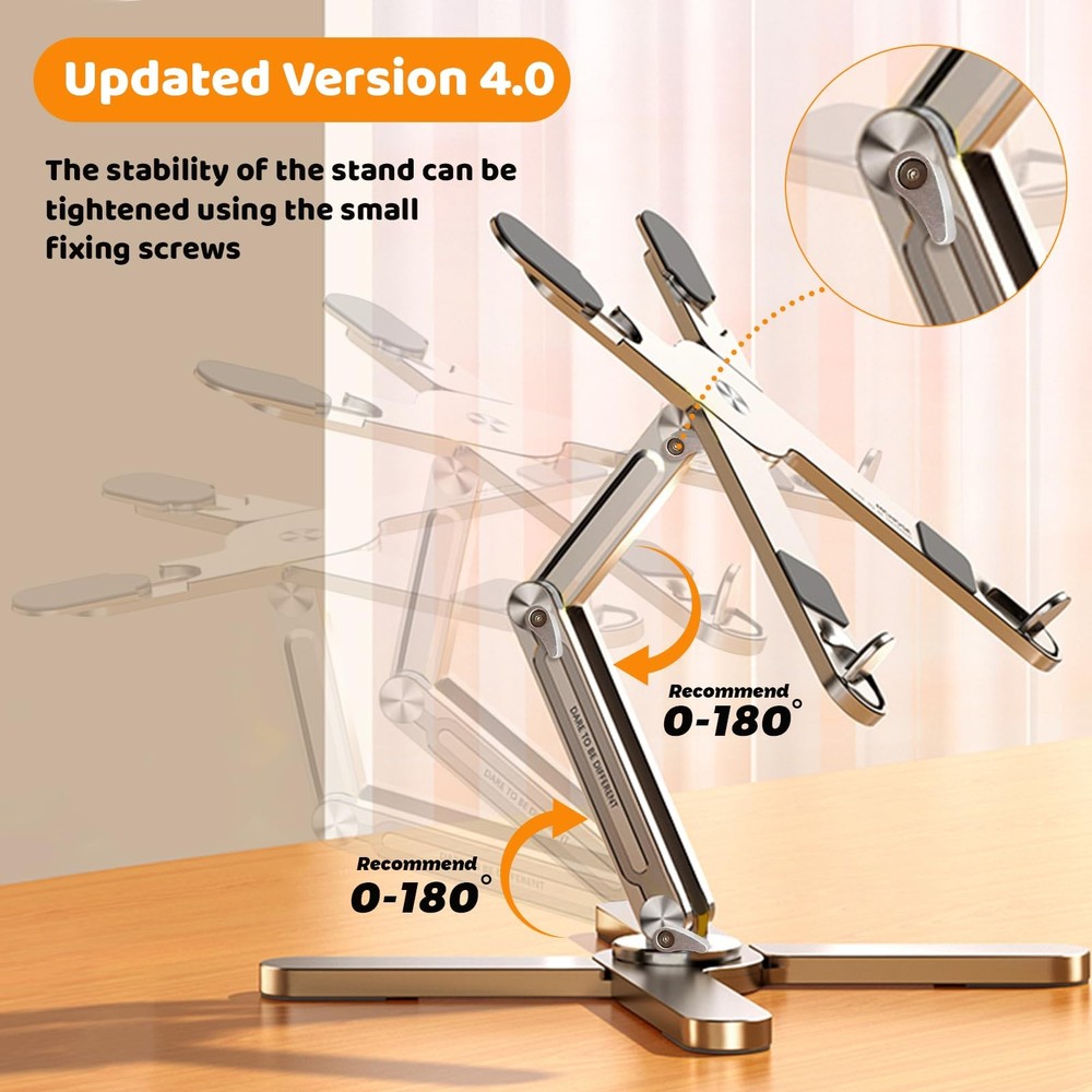 Moallia Laptop Stand with 360 Rotating Base, Computer Notebook Silver
