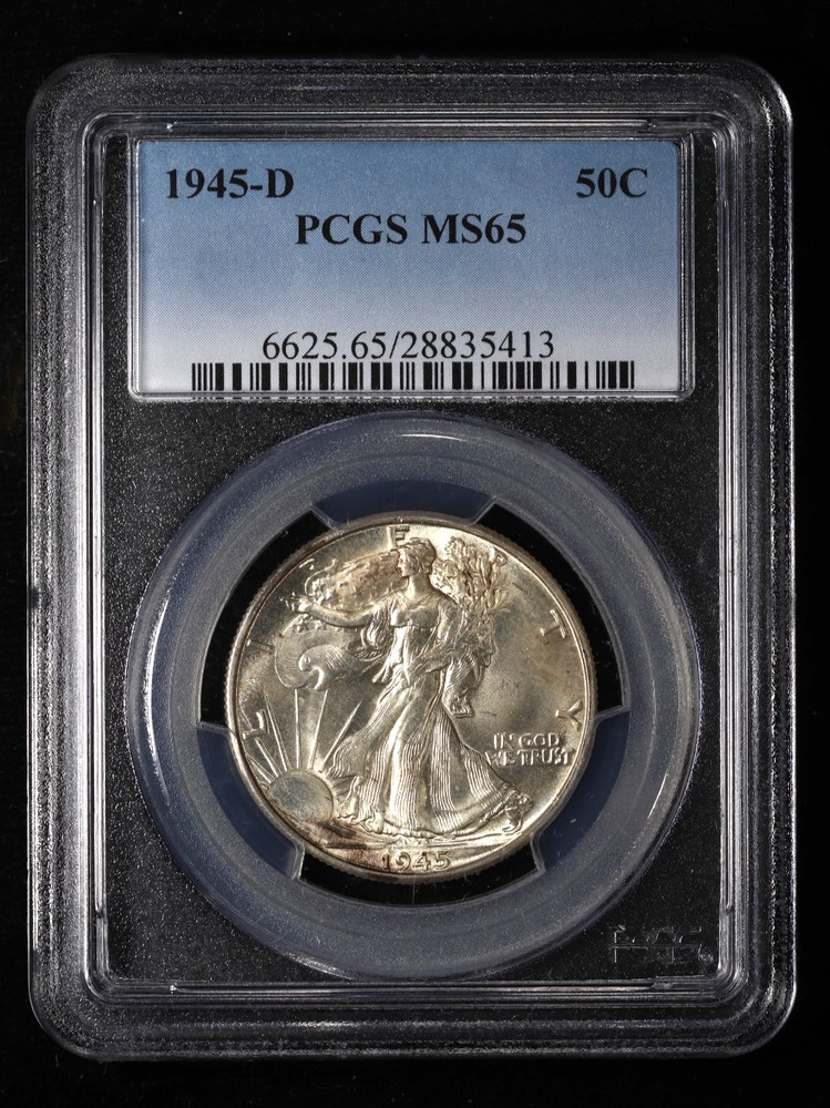 1945-D Liberty Walking Half Dollar 50C PCGS MS65