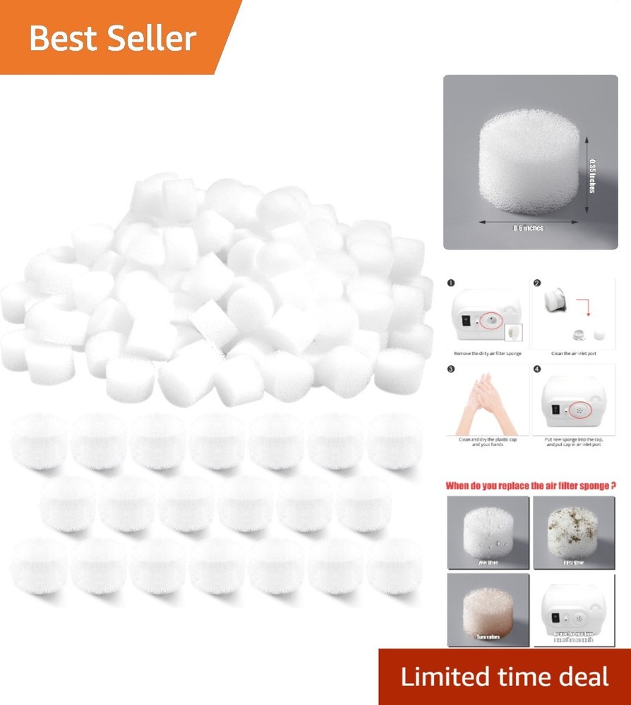 100 Pack Air Filter Sponge for Compressor Systems - Easy Replacement & Hygiene