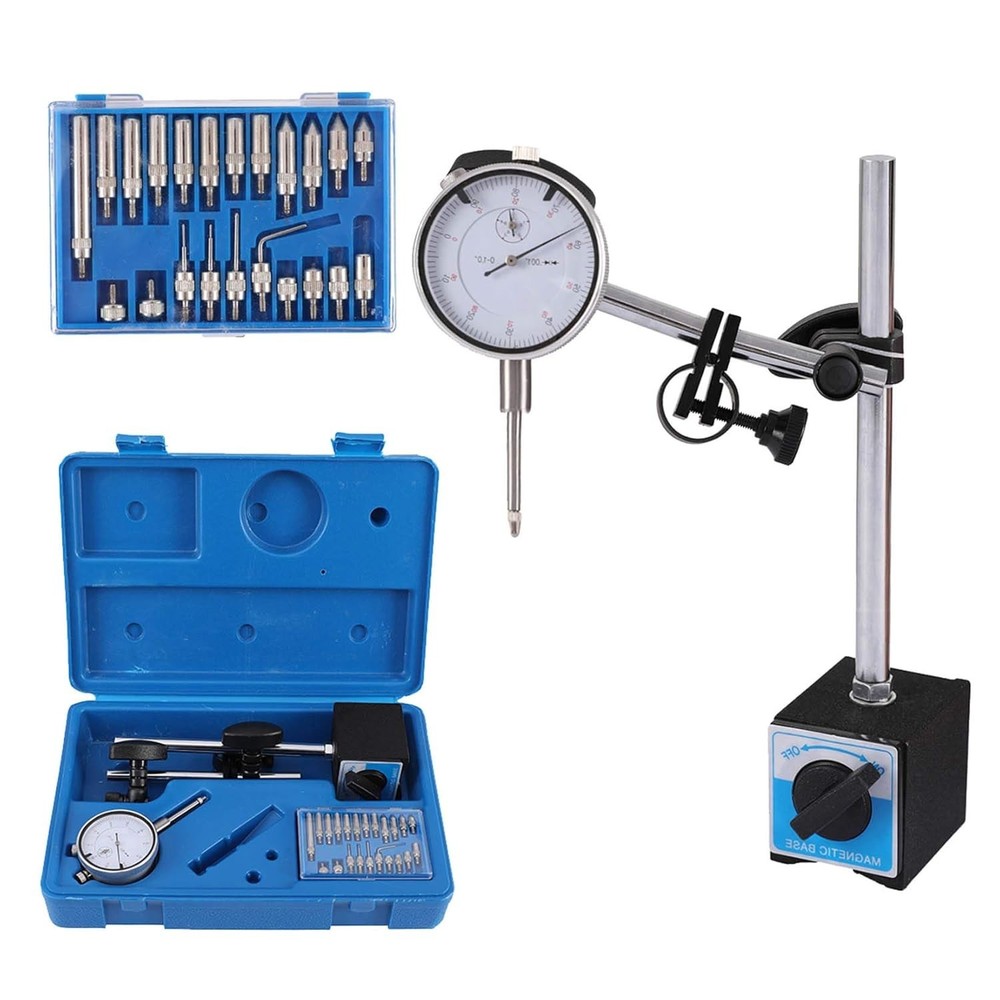 Durable Dial Indicator with Magnetic Base and Fine Adjustment for Accuracy