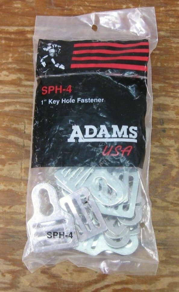 Nos New Adams SPH-4 1" Metal Key Hole Fasteners