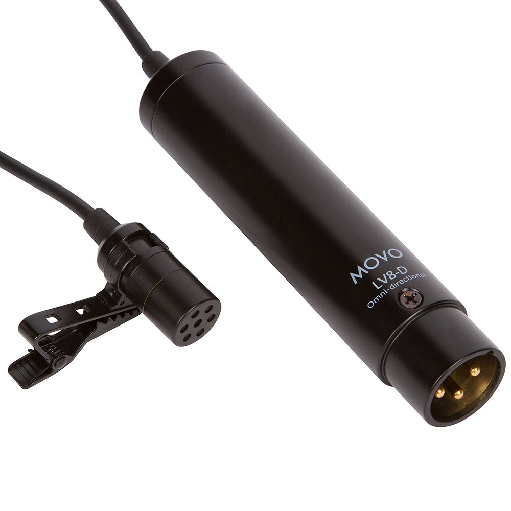 Movo LV8-D XLR Lavalier Directional Microphone w. Phantom Power & Windscreen