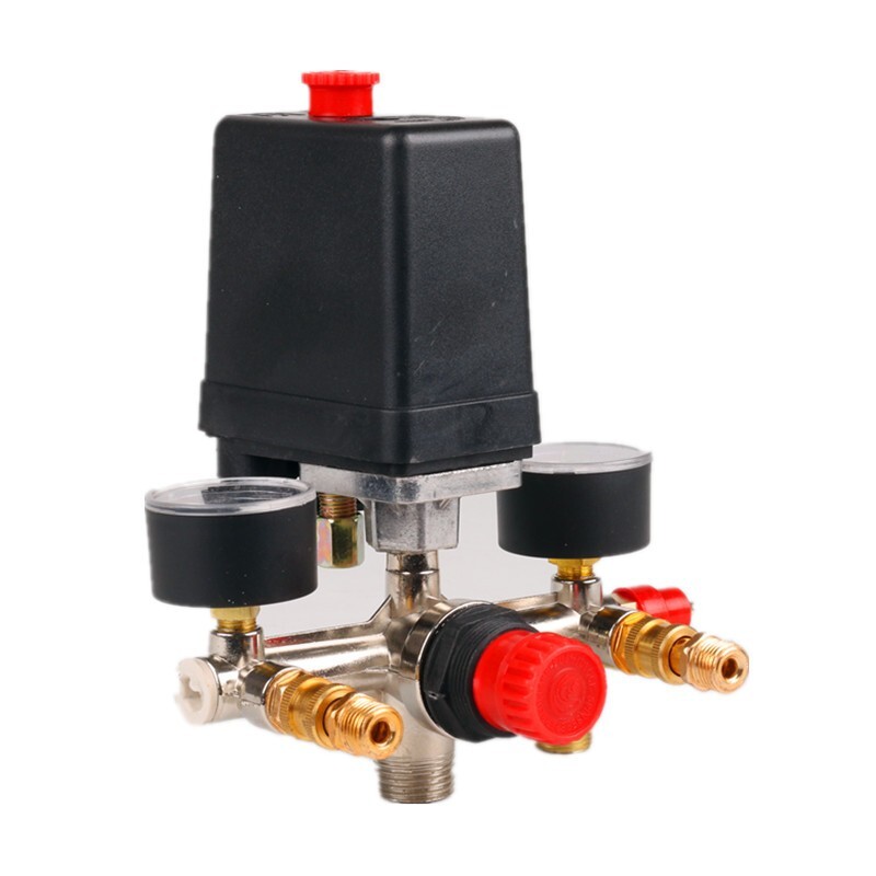 Air Compressor Pressure Control Switch Valve Manifold Regulator w/ Gauges Relief