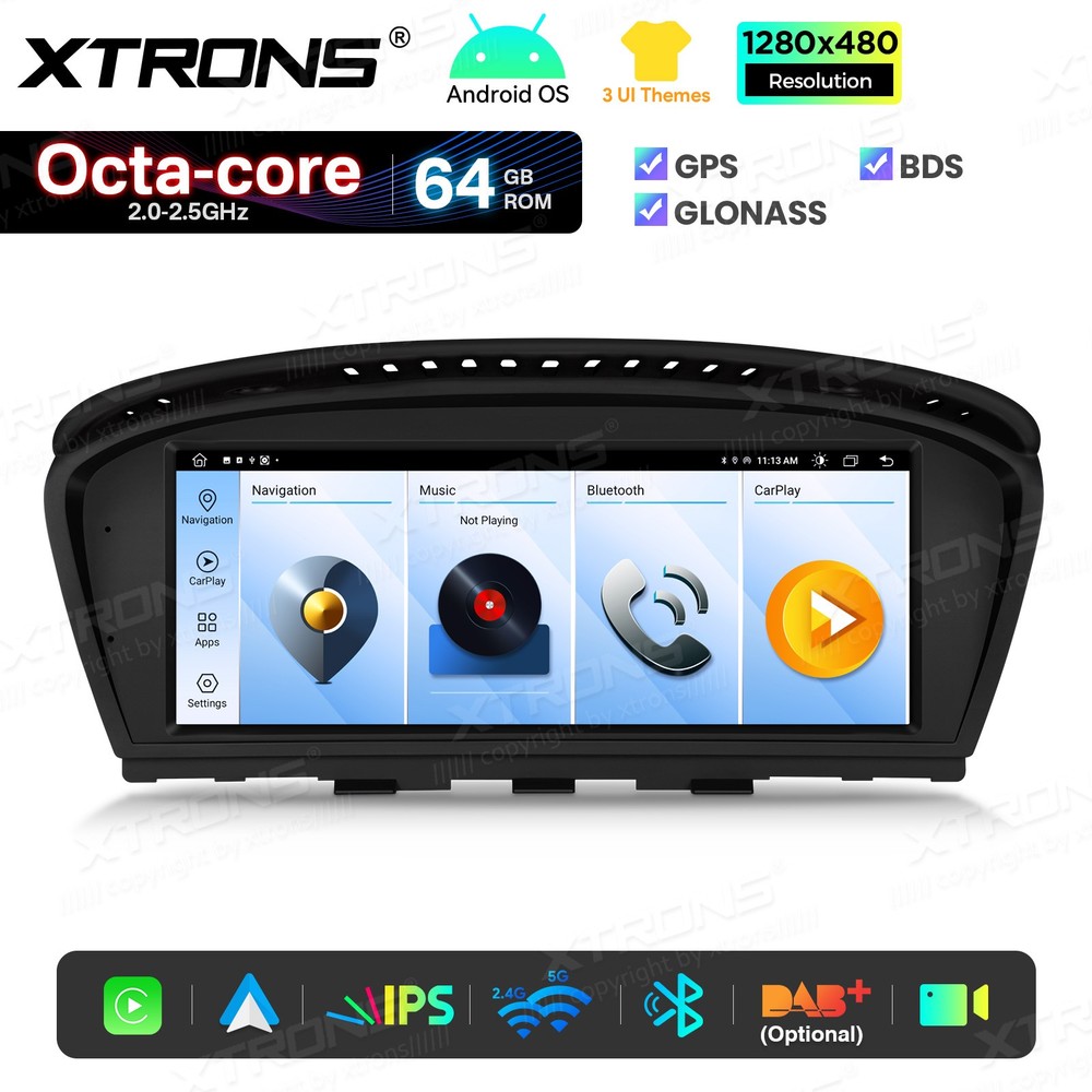 XTRONS Android 14 Octa-Core 64GB 8.8" UI Car Screen GPS CarPlay for BMW E60 E90
