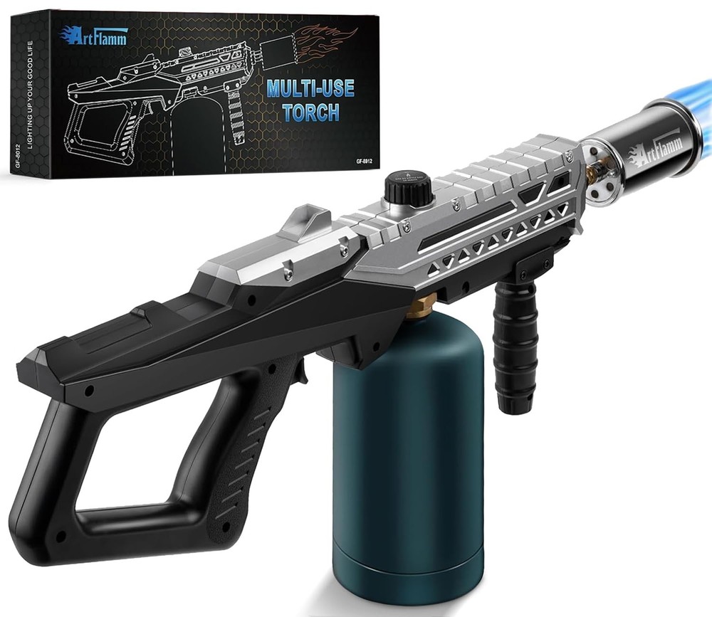 ARTFLAMM Powerful Grill Torch Gun | Propane Gun, Black Silver