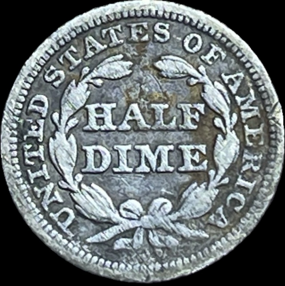 1848 Seated Liberty Half Dime Fine Details Medium Date